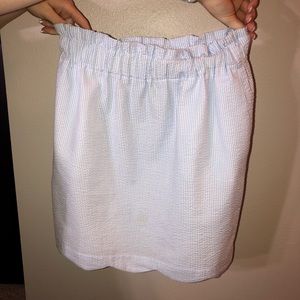 Blue and White Sear Sucker Skirt